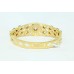 Gold Plated Metal Bangle bridal wedding jewelry white zircon stone pink enamel